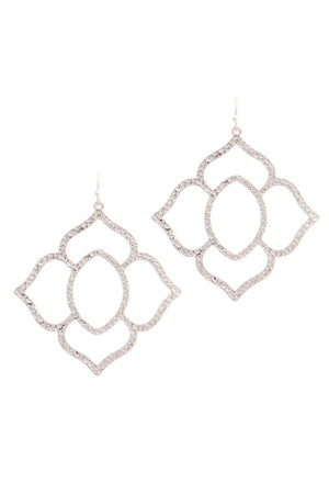 Hammered Pointed Moroccan Shape Drop Earring