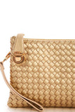 Fashion Cute Trendy Woven Clutch Crossbody Bag With Two Straps