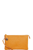 Fashion Cute Trendy Woven Clutch Crossbody Bag With Two Straps