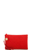 Fashion Cute Trendy Woven Clutch Crossbody Bag With Two Straps