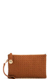 Fashion Cute Trendy Woven Clutch Crossbody Bag With Two Straps