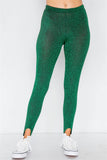 Green Glitter Stirrup Festive Leggings