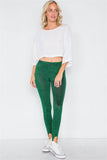 Green Glitter Stirrup Festive Leggings