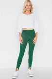 Green Glitter Stirrup Festive Leggings