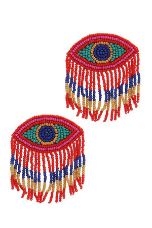 Stylish Evil Eye Drop Fringe Earring