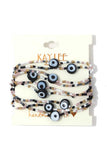 Evil Eye Beaded Stretch Bracelet Set