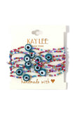 Evil Eye Beaded Stretch Bracelet Set