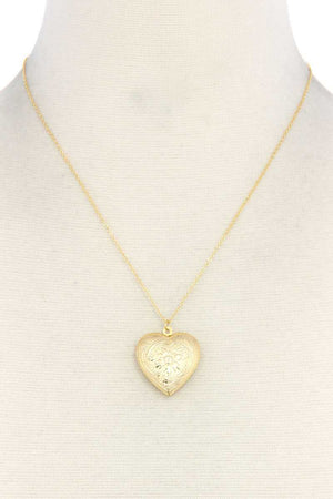 Heart Shape Locket Metal Necklace