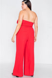 Plus Size Tailored Frill Wide Leg Sleeveless Cocktail Jumpsuit