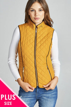 Faux Shearling Lined Quilted Padding Vest