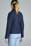 Quilted Padding Jacket With Suede Piping Details