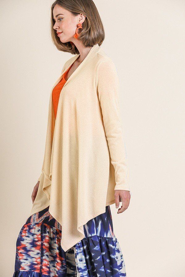 Soft Knit Long Sleeve Open Front Cardigan