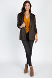 Mid Length Faux Suede Blazer