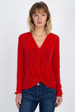 Twist Hem Brushed Knit Top