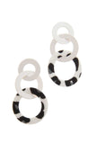 Animal Print Circle Metal Post Drop Earring