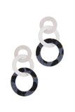 Animal Print Circle Metal Post Drop Earring