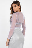 Sheer Mesh Metallic Top