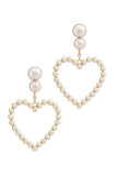 Heart Shape Post Drop Earring