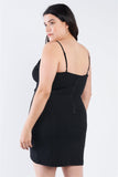 Plus Size Wrap Front Ruched Bodycon Mini Dress