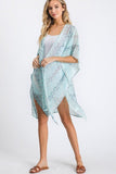 Chiffon Patterned Open Front Kimono