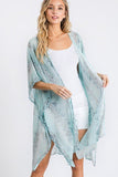 Chiffon Patterned Open Front Kimono