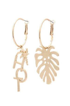 Hot Tropical Leaf Drop Earring