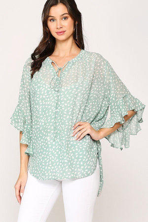Leopard Printed Crepe Top
