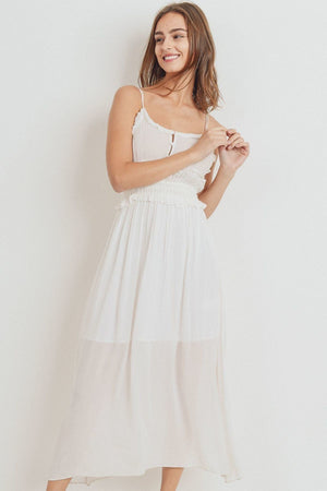 Ruffled Edges Spaghetti Strap Dress