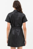 Dress With Over Shirt Silhouette Made From Pleather