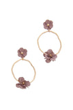 Flower Circle Post Drop Earring