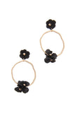 Flower Circle Post Drop Earring