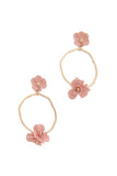 Flower Circle Post Drop Earring