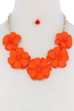 Floral Beaded Bib Necklace