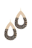 Half Metal Half Pattern Teardrop Shape Earring