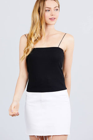 Elastic Strap Heavy Rib Tube Top