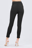 High Waisted Belted Pegged Stretch Pant