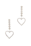 Rhinestone Heart Dangle Drop Earring