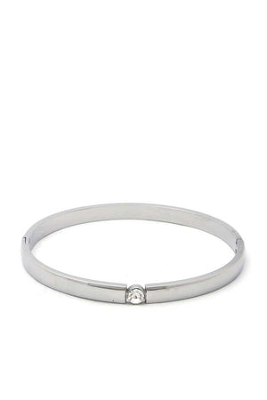 Cubic Zirconia Stainless Steel Bangle