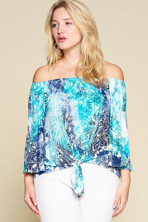 Gorgeous Venezia Tie Dye Paisley Printed Off Shoulder Top