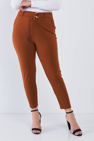 Plus Size High Waisted Ankle Length Pants