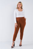 Plus Size High Waisted Ankle Length Pants