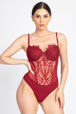 Sheer Mesh Lace Teddy