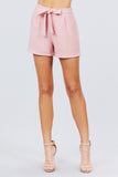 Front Tie W/elastic Band Short Pants