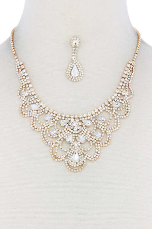 Rhinestone Bib Necklace