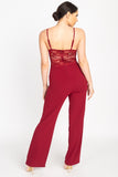 Floral Lace Front Cutout Jumpsuit