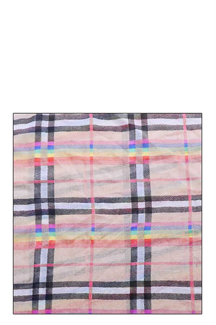 Fashion Rainbow Modern Check Infinity Scarf