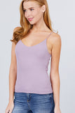 Double V-neck 2 Ply Rib Knit Cami Top