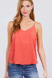 Double V-neck Cami Woven Top