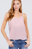 Double V-neck Cami Woven Top