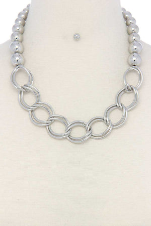 Chunky Ball And Chain Link Short Necklace